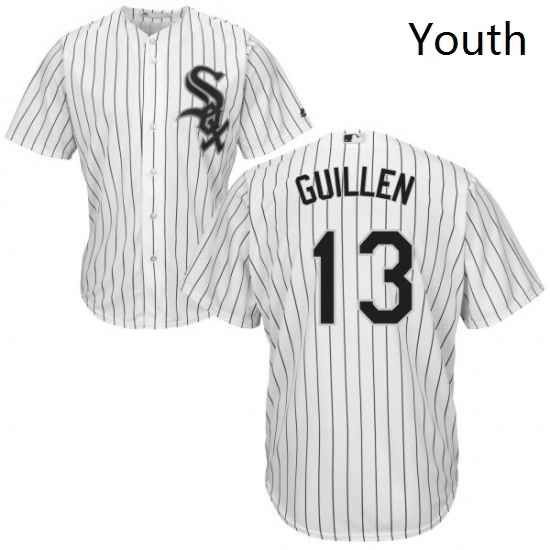 Youth Majestic Chicago White Sox 13 Ozzie Guillen Authentic White Home Cool Base MLB Jersey